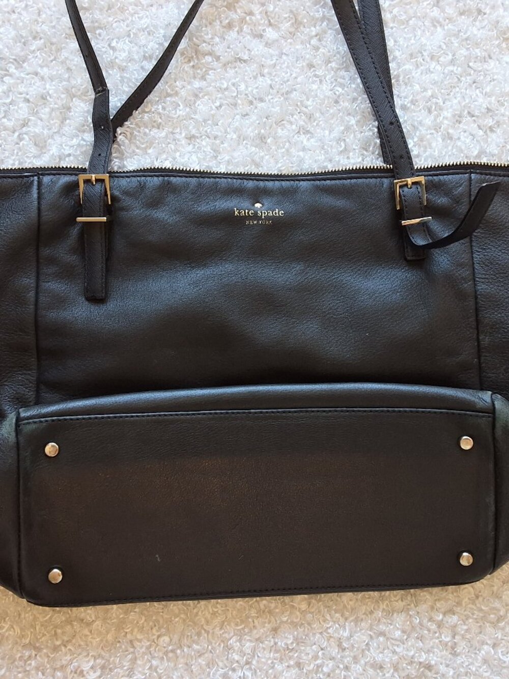 Kate Spade Black Leather Tote Bag